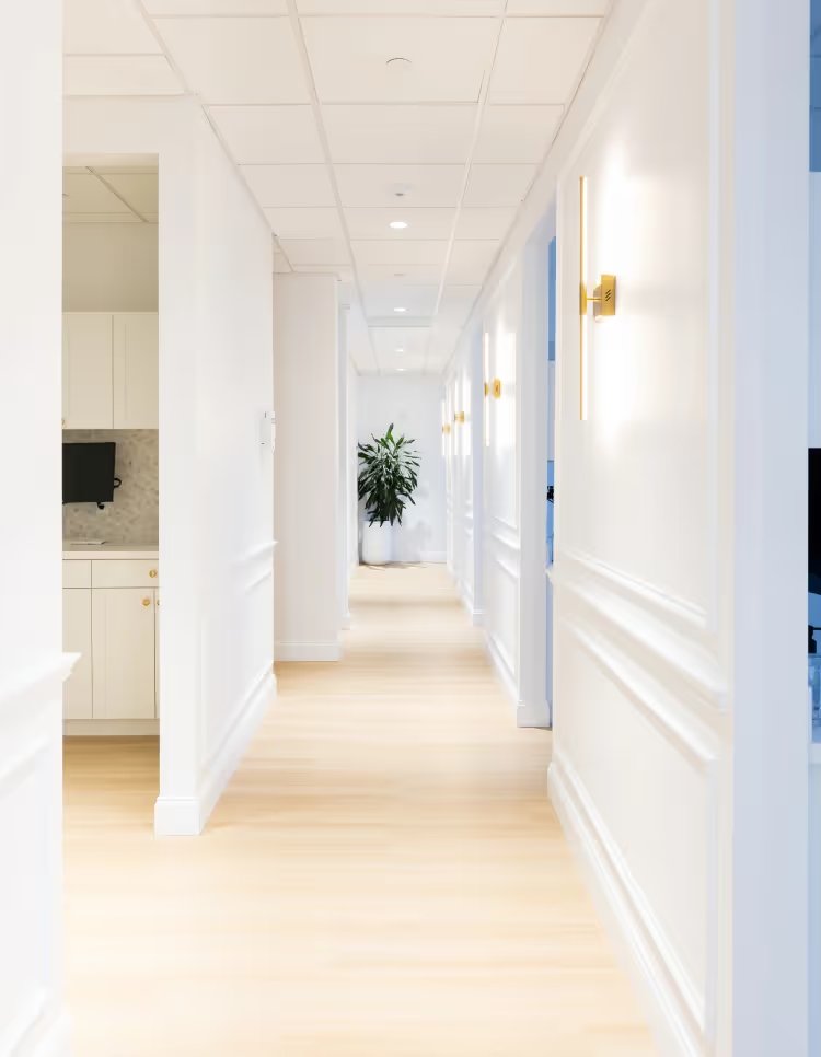 Corridor leading to the dental operatories