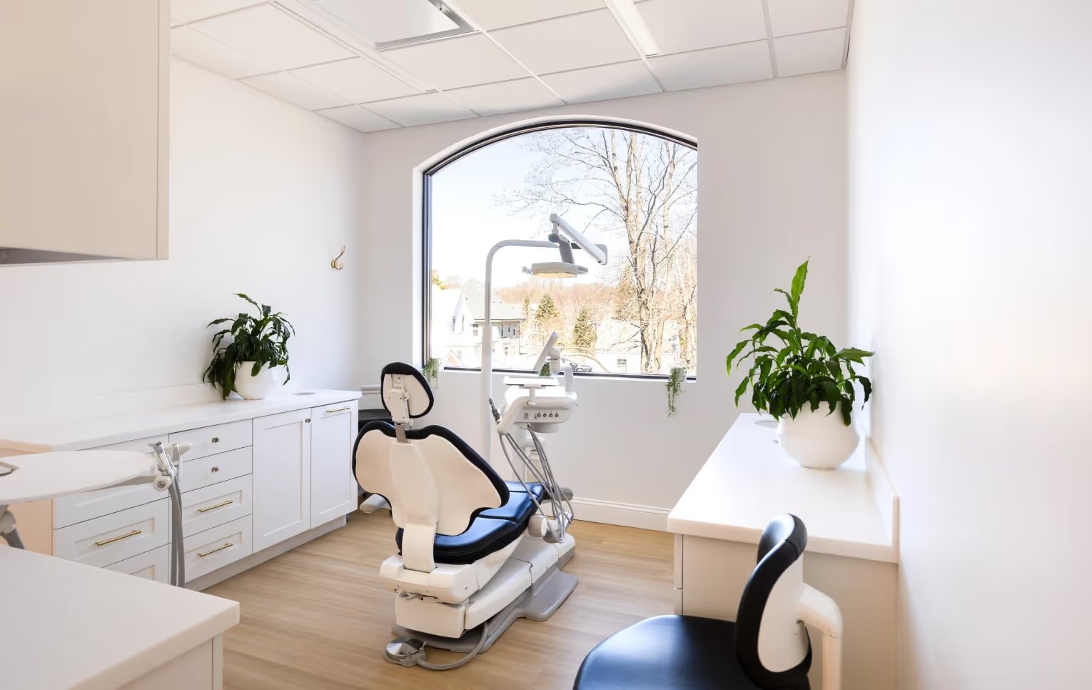 Dental operatory with treatment chair and window