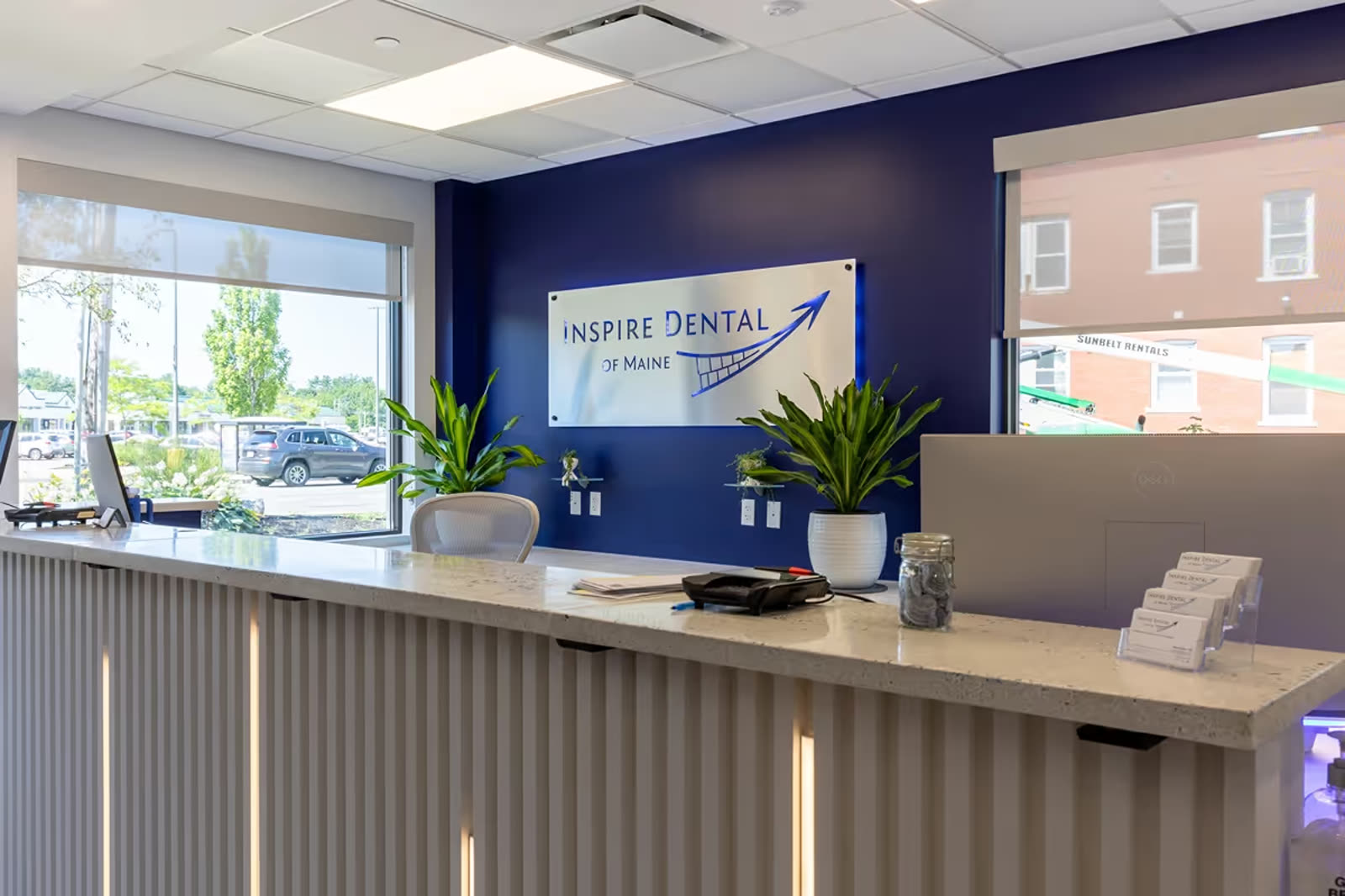 Reception area at Inspire Dental of Maine