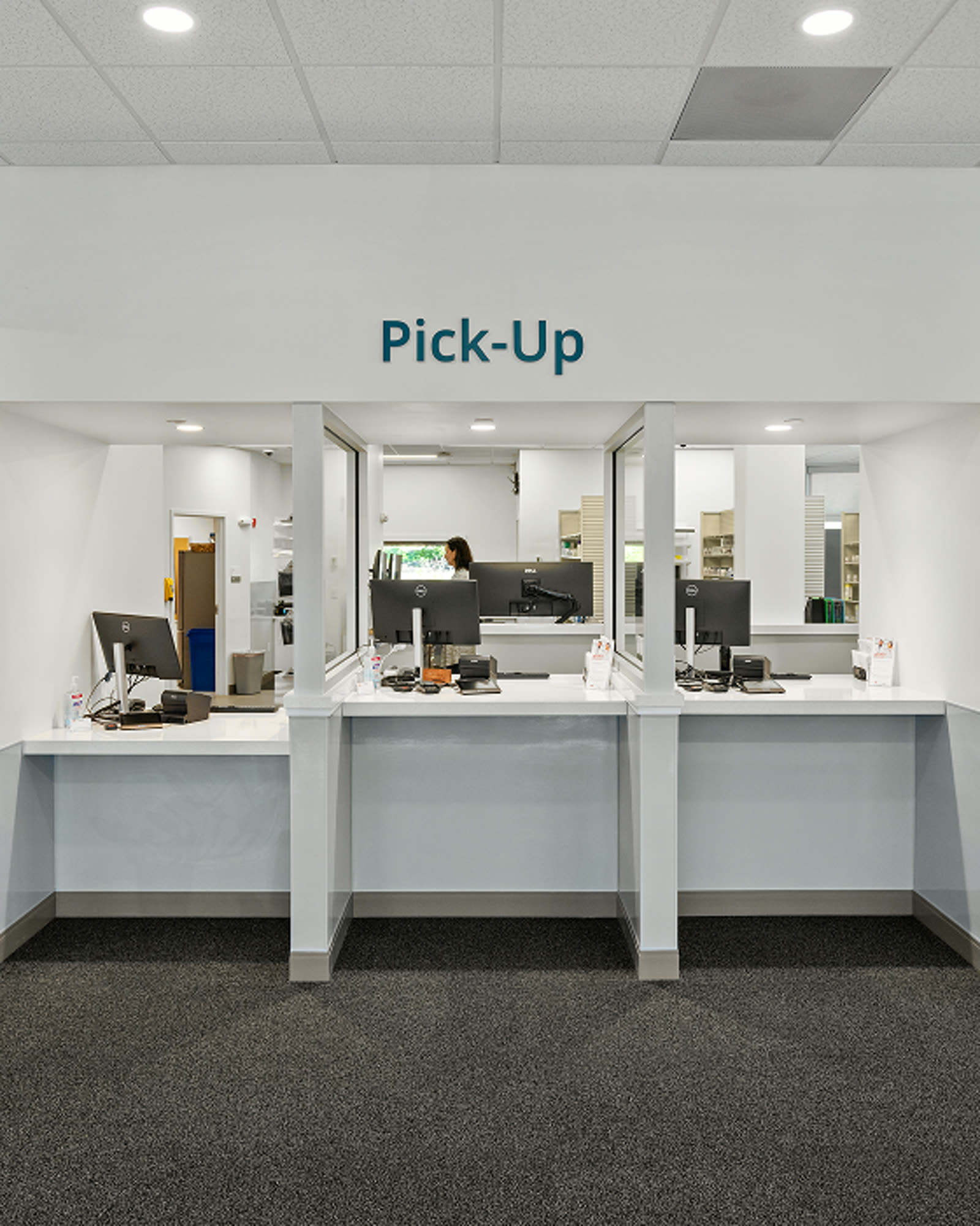 Ceiling and lighting detail in the pharmacy fit-up