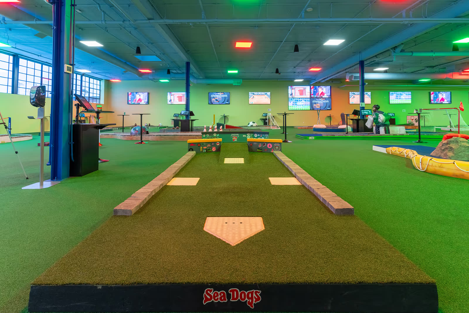 Indoor minigolf course with custom themed holes