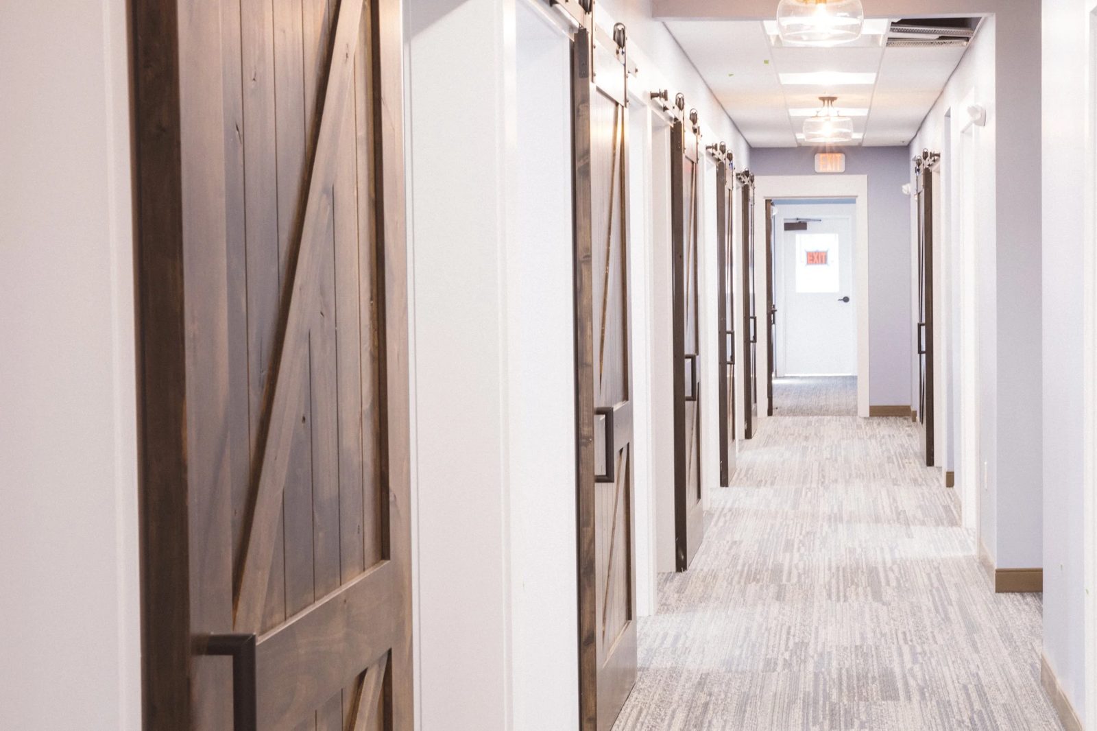Corridor connecting operatories at Mousam River Dentistry