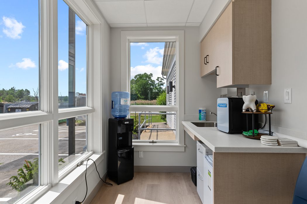 Employee break room and kitchenette