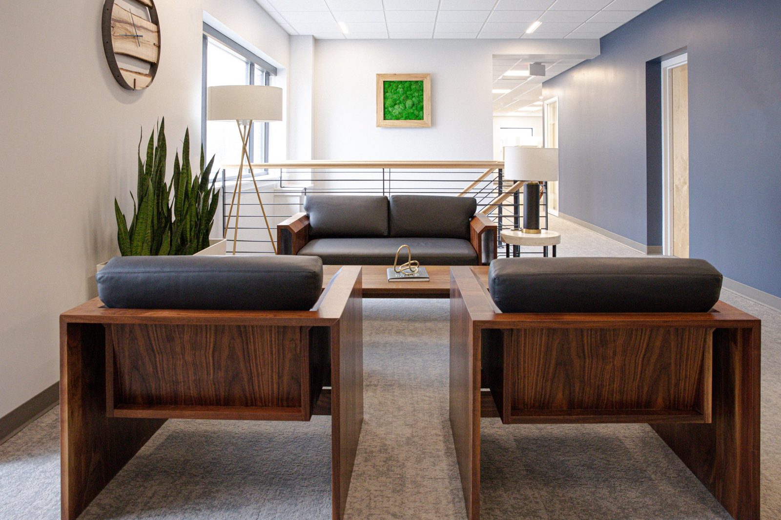 Second-floor seating area at Varney Insurance