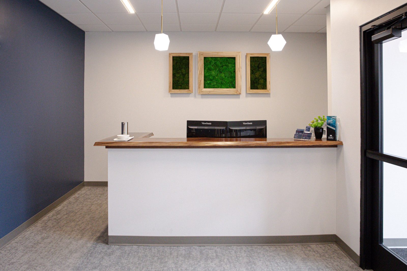 Reception desk at the Varney Insurance office
